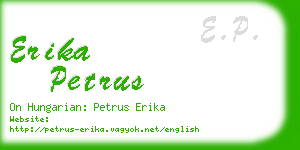 erika petrus business card